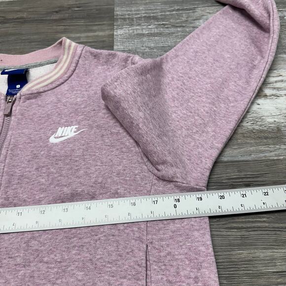 Nike Heather Purple White Womens S Swoosh Back Hit Cropped Varsity Track Jacket - Picture 7 of 10